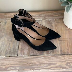 Linea Paolo Suede Block Heel w/ Ankle Strap